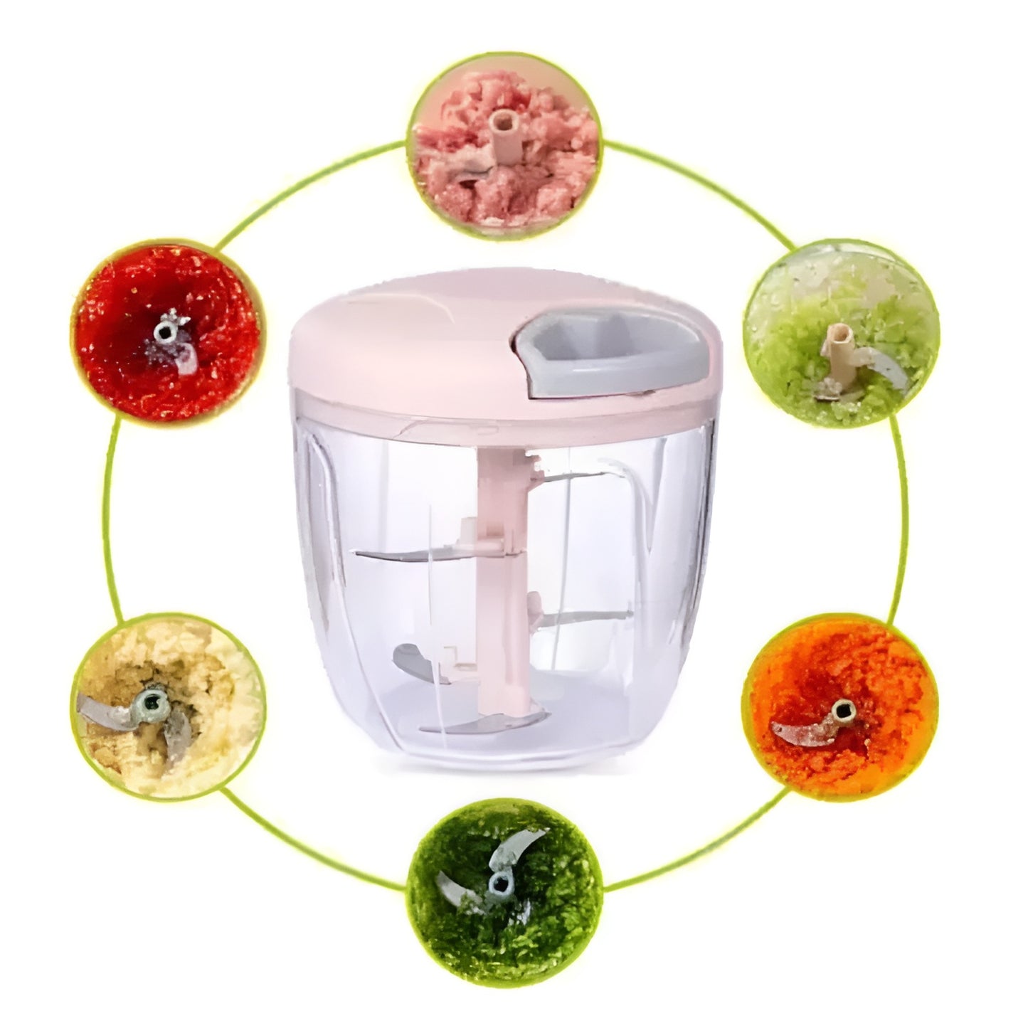 5 Blades Manual Vegetable Chopper Cutter Hand Pull Food Chopper