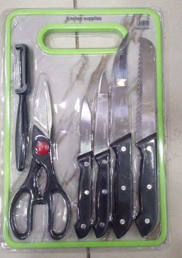 6 in 1 Stainless Steel Knives Set– For meat, bread, fruits, and vegetables