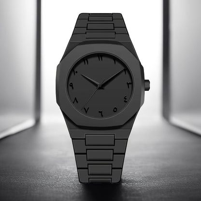 Full BLACK AURA Quartz Watch – Lightweight Design, , Premium Quality