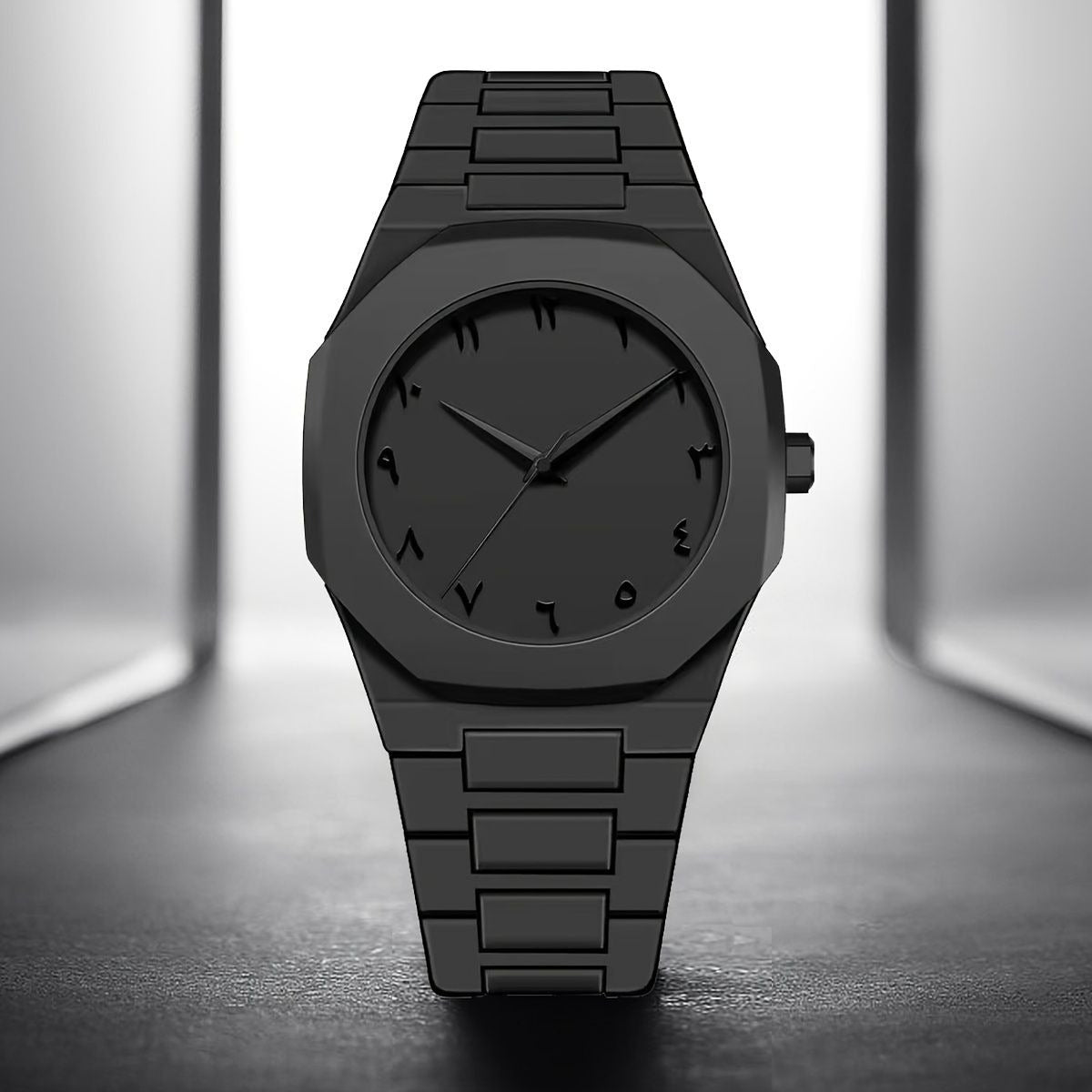Full BLACK AURA Quartz Watch – Lightweight Design, , Premium Quality