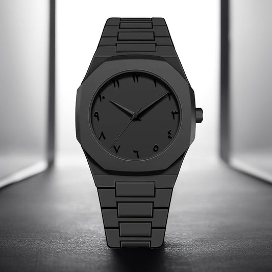 Full BLACK AURA Quartz Watch – Lightweight Design, , Premium Quality