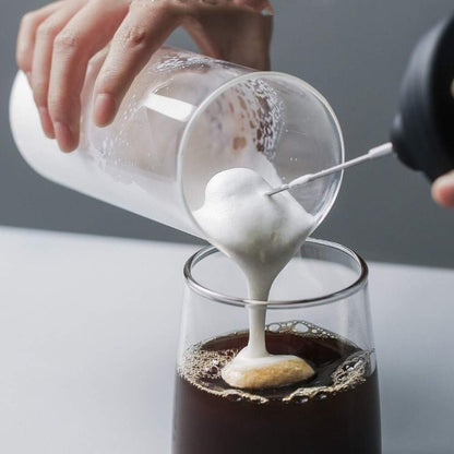 2 in 1 Rechargeable Milk Frother Wand – Powerful Handheld Whisk & Drink Mixer