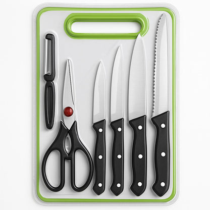 6 in 1 Stainless Steel Knives Set– For meat, bread, fruits, and vegetables