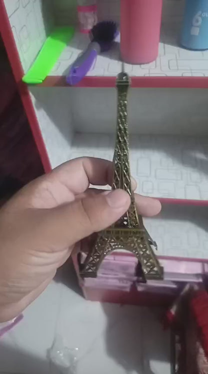 7-Inch Eiffel Tower Statue Home Decor | Bronze Alloy Metal Paris Landmark Model for Desk